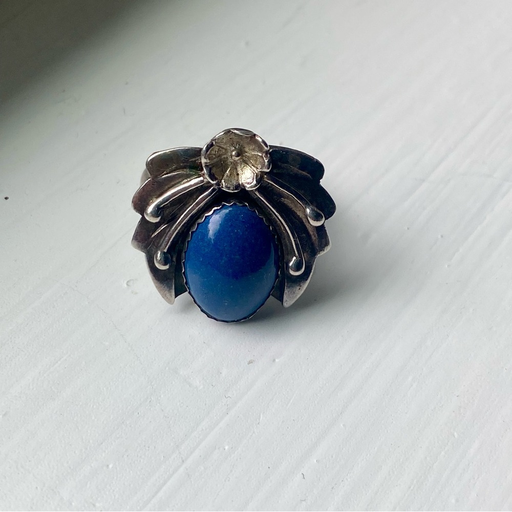 Sterling Lapis Ring - image 2
